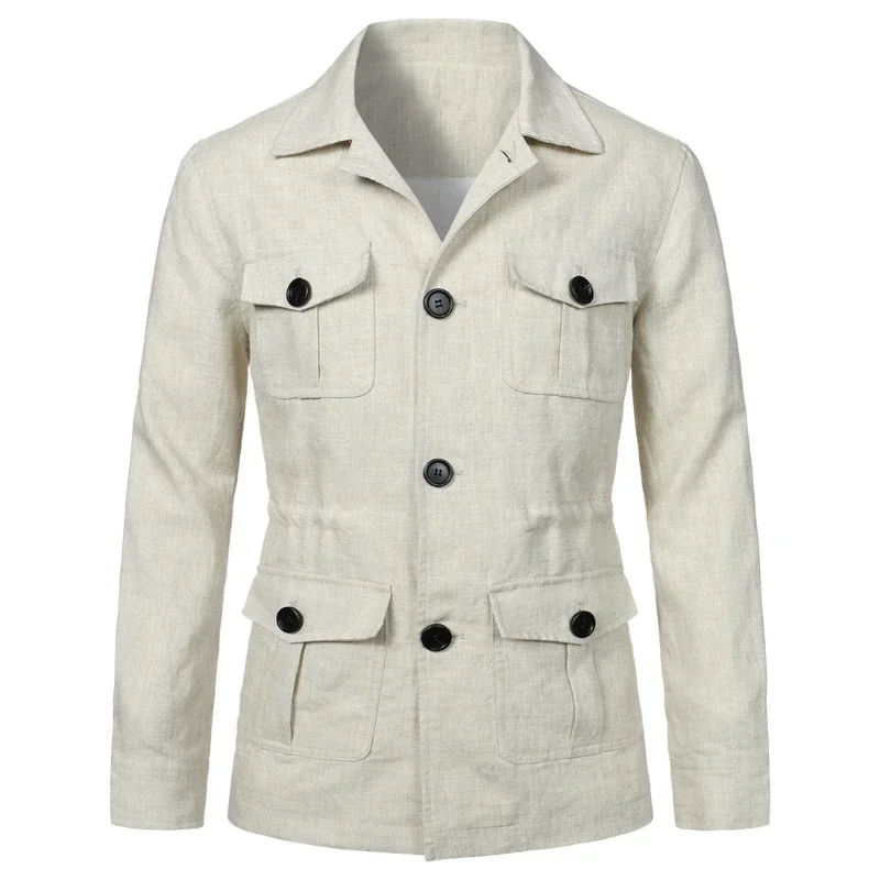 

Coat Men Jackets Turn Down Collar Coats Full Sleeve Casual Regular Splice Single Breasted Jacket Pockets Solid Autumn Winter