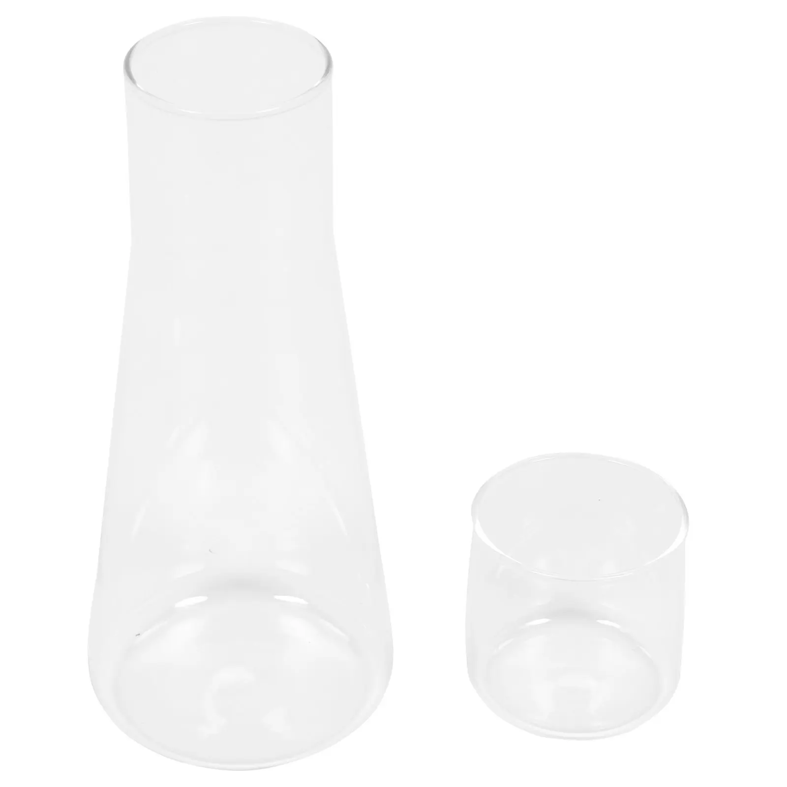 1Set Elegant Transparent Glass Cold Water Kettle Set Food Safe Thickened Carafe for Iced Tea Beer Beverages Pool Party Picnic