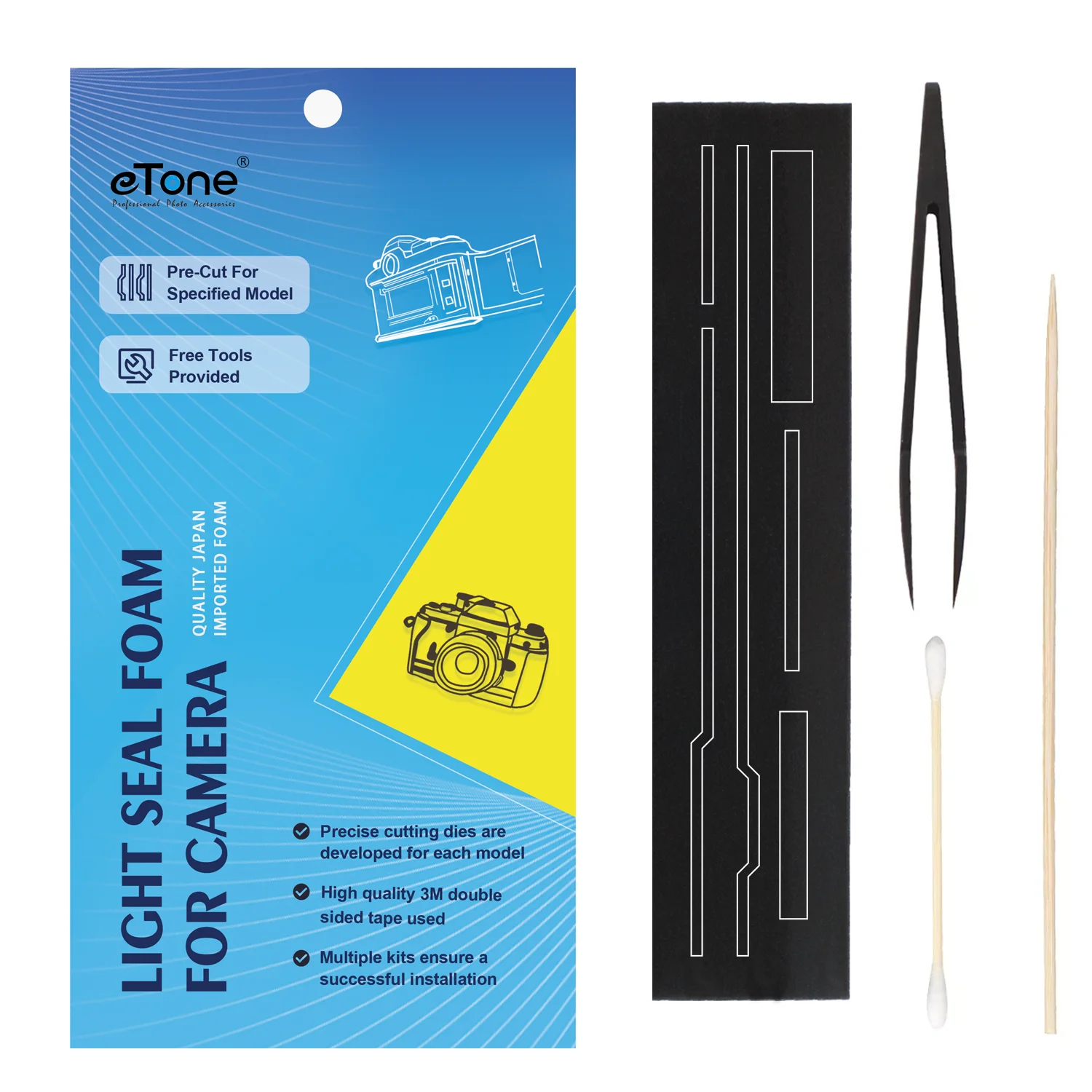 

eTone Self Adhesive Light Proof Seal Foam Sponge Custom Repair Kits for Olympus OM 10