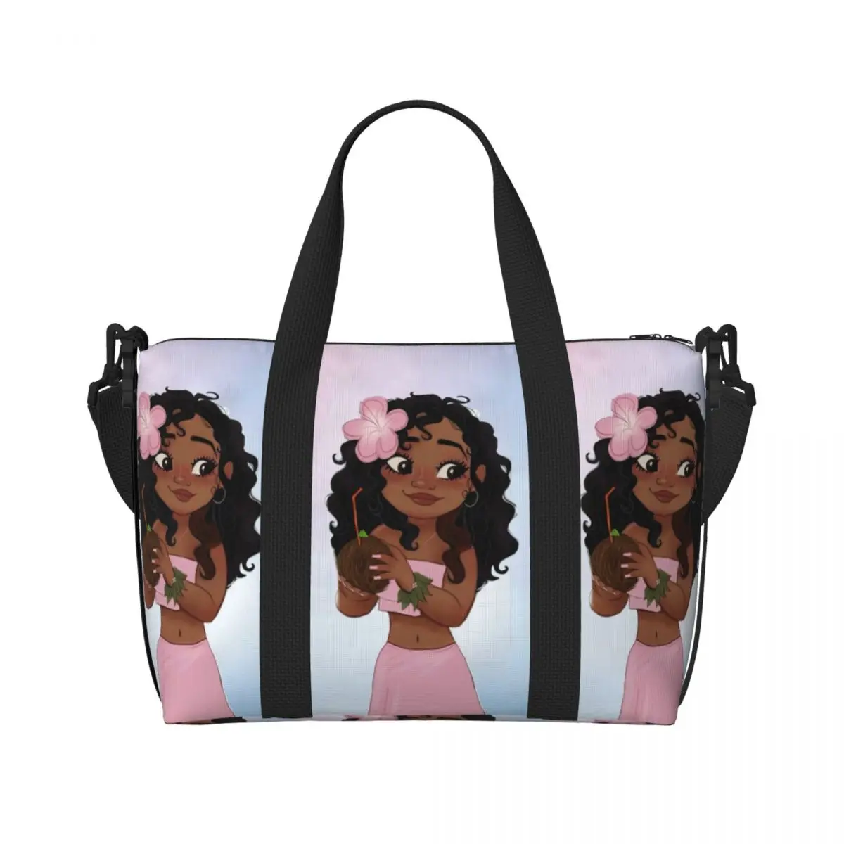 

Custom Large Moana Cartoon Tote Bag Women Shopper Shoulder Beach Gym Travel Bag