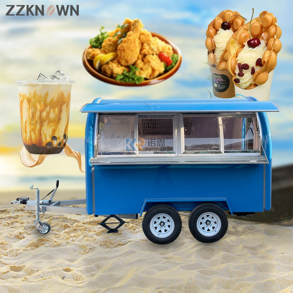 Fast Food Cart Mobile BBQ Trailer Coffee Ice Cream Cart Street Food Trailers Fully Equipped Europe Al-ko