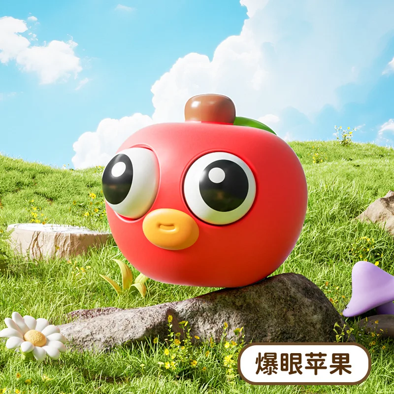 Squishy Spit Bubble Toy Cartoon Fruit Poping Eye Stress Relief Anxiety Squeeze Novelty Fidget Toy Funny Kids Sensory Ball Toy