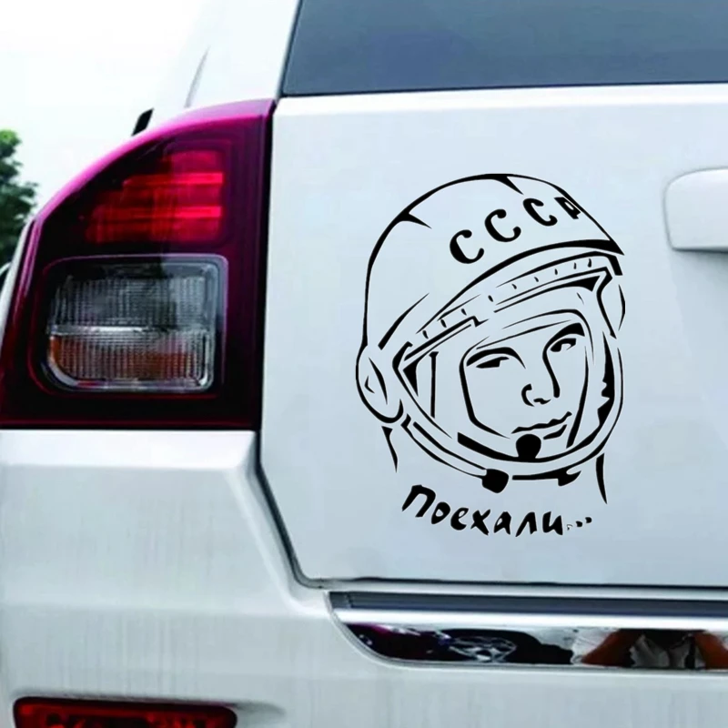 CS-11810# Vinyl Decal Astronaut Yuri Gagarin Car Sticker Waterproof Auto Decors on Truck Bumper Rear Window Choose Size