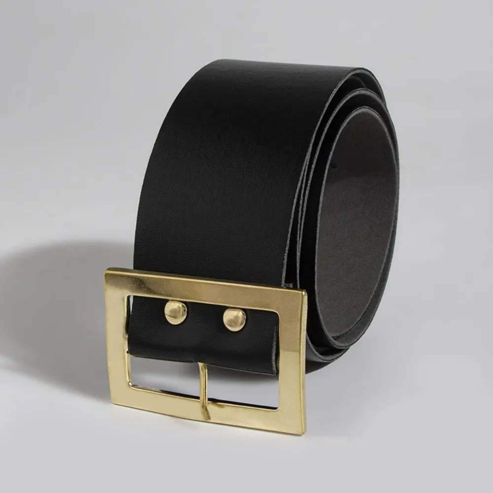 Simple Faux Leathers Wide Waist Belt Disposable Alloy Buckle Wide Belt Santa Belt For Stage Performances