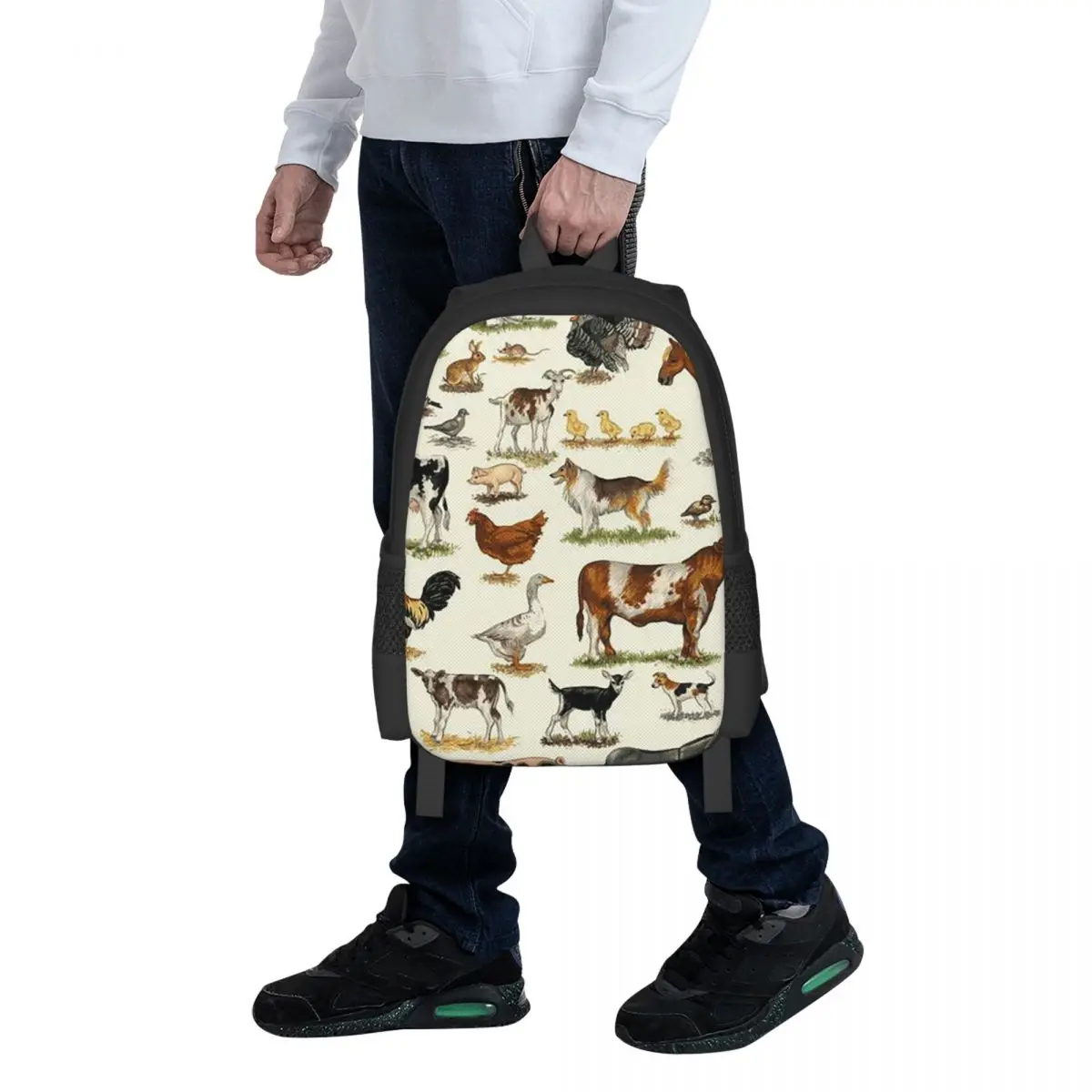 Country Farm Animals Farmhouse Village Pet Student Backpack School Bag Hiking Travel Daypack for  Fashion Bookbag Shoulder Bags