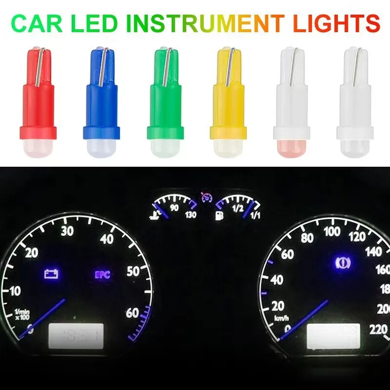 TCYATO  10CS T5 COB Indicator Dashboard W3W Instrument Car Led Bulb Plate Panel Meter Neo Wedge Warning Signal Lamp Light 12V