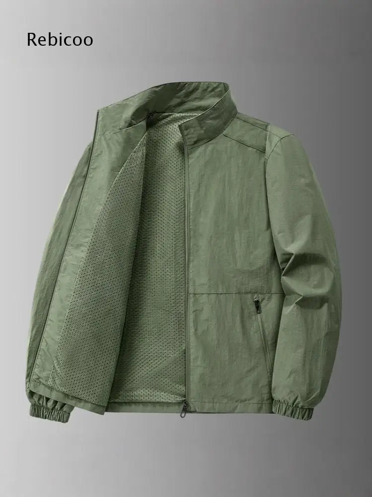 Zipper Pocket Decorated Jacket For Men Stand Collar Zip Front Long Sleeve For Relaxed Daily Wear And Weekend Casual Plans