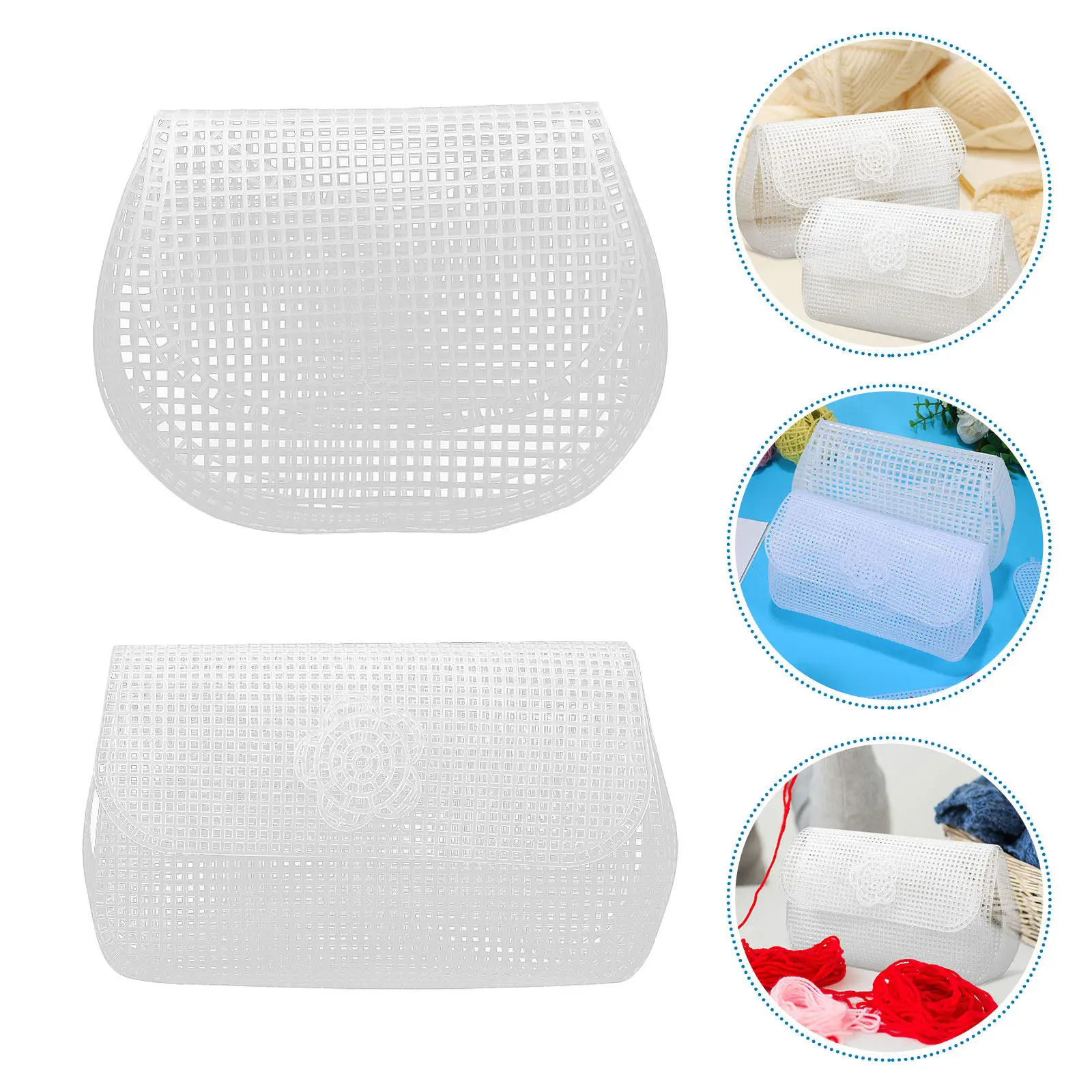 8Pcs Breathable Mesh Canvas Inner Bags Perfect for Crochet Bucket Bag Making Handmade Purse Liners DIY Weaving Kit Craft Sewing