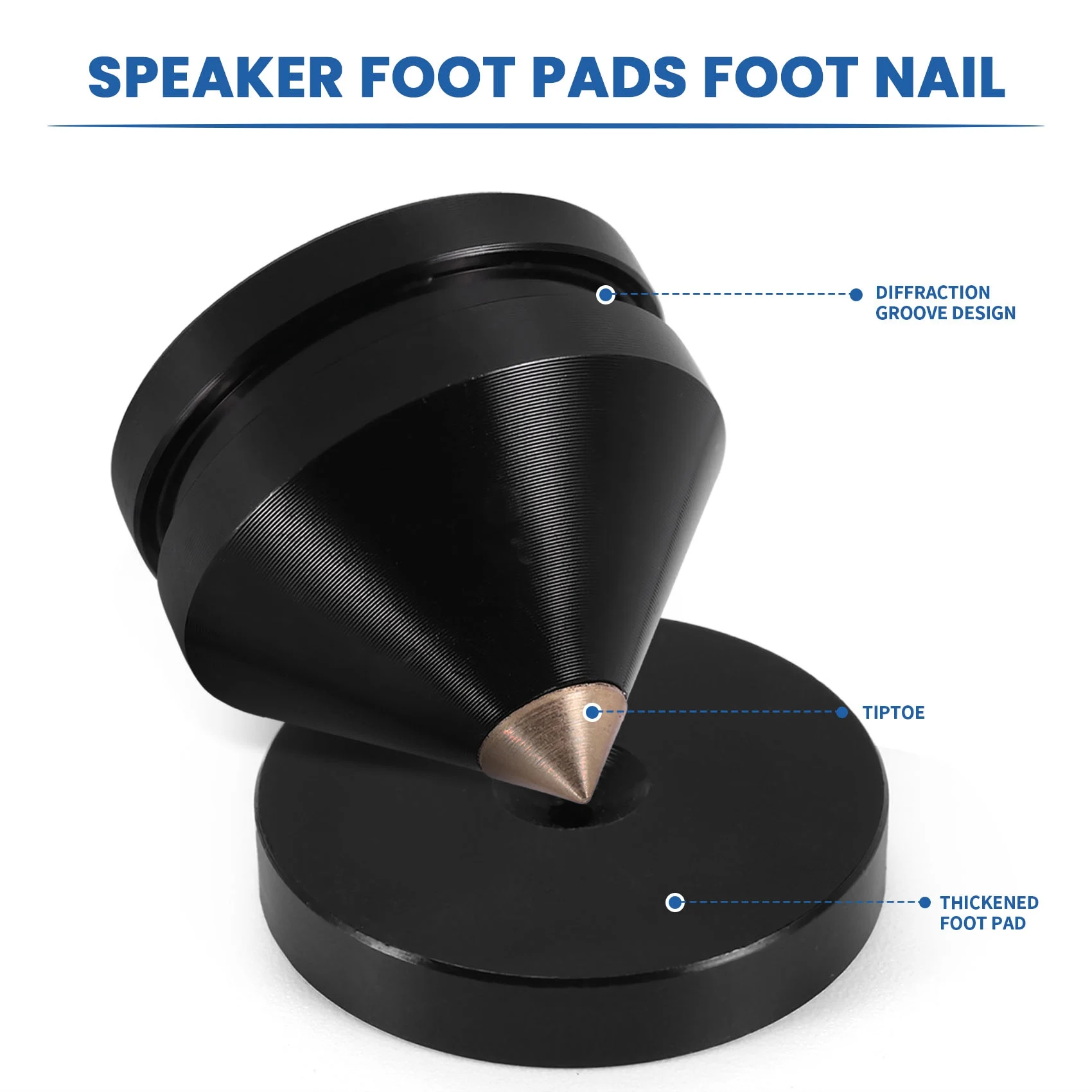 Zestawy Y43A-1 Głośnik Kolce Podstawki Nóżki Audio Części Zamienne do Naprawy Głośników Gramofon DIY Podstawka Głośnikowa Kołki Amortyzujące Gwoździe i Pa