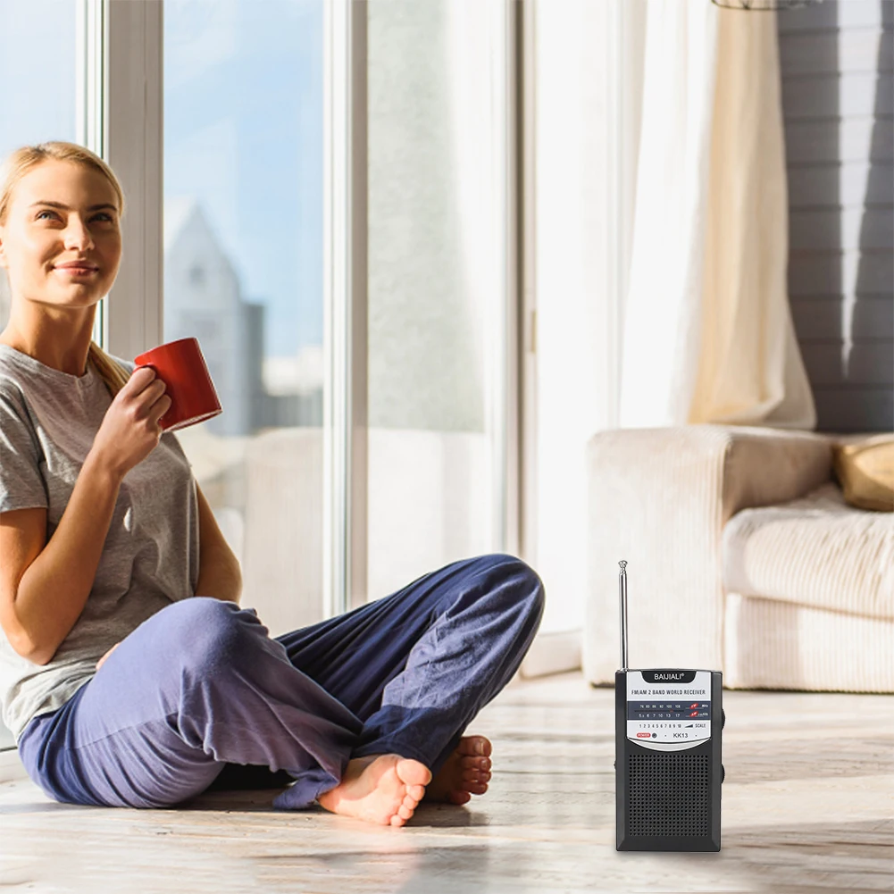 Портативный мини-радио, встроенный динамик, ретро-приемник мира, карманное радио с батарейным питанием, телескопическая антенна AM/FM для дома в помещении