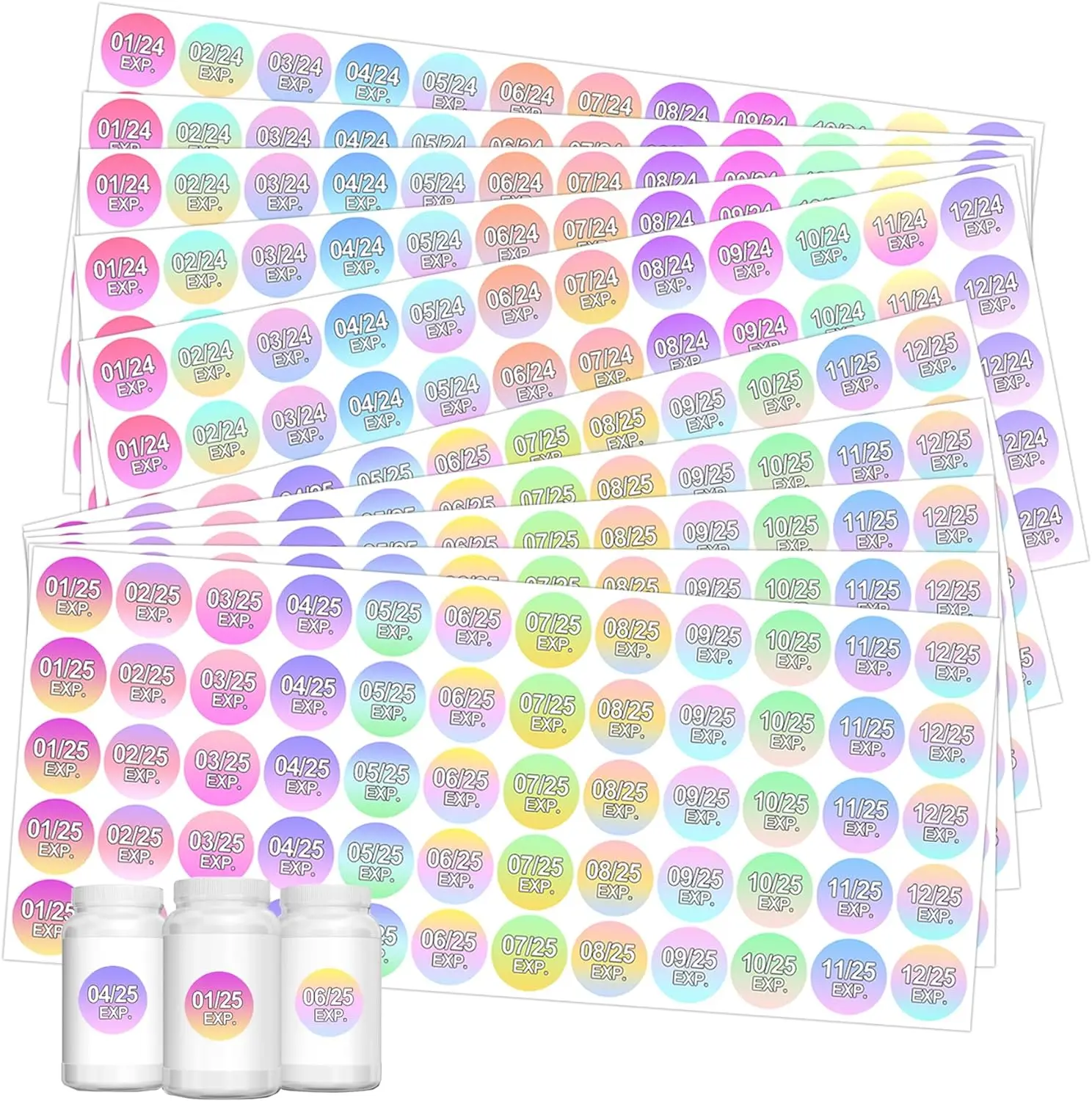 1 inch Pharmacy Expiration Dates Stickers 2024-2025 Expiration Date Drugstore Stickers Drug Pills EXP Dates Labels 600pcs