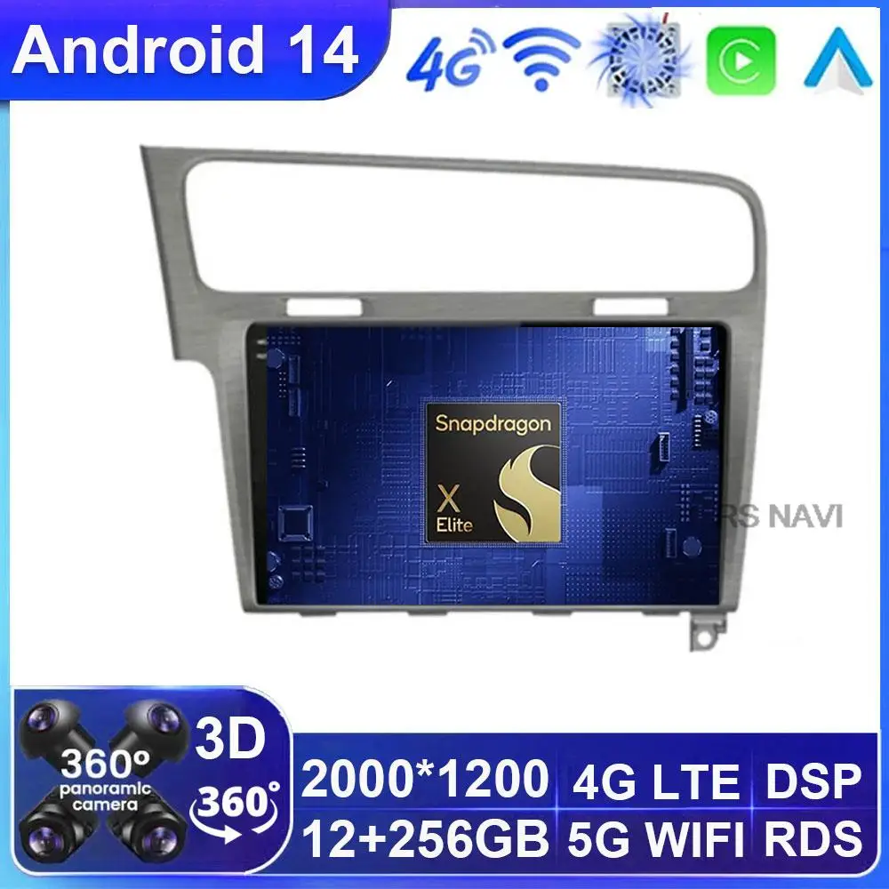

Android 14 Car For Volkswagen VW Golf 7 2013 - 2020 MK7 Carplay Auto Multimedia Video Player Navigation Head Unit WIFI+4G GPS BT