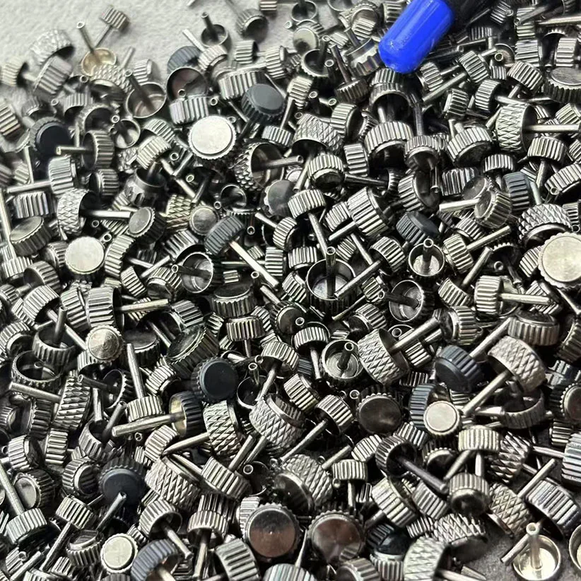 500Watch Parts Various Sizes Miscellaneous Watch Crown Mixed Handle Shipped Randomly Black-grey Approximately