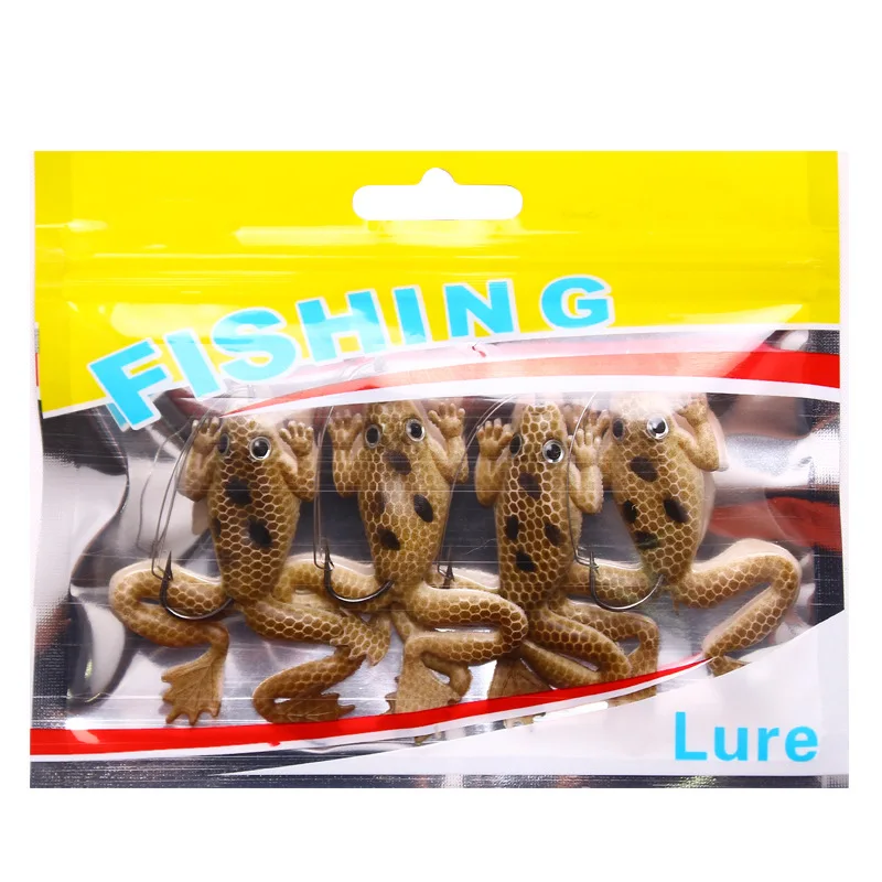 1Pcs Wobbler Soft Lures 6cm 5.2g 3D Eyes Artificial Silicone Frog Bait with Hook For Catfish Perch Bass Pike Fishing Tackle