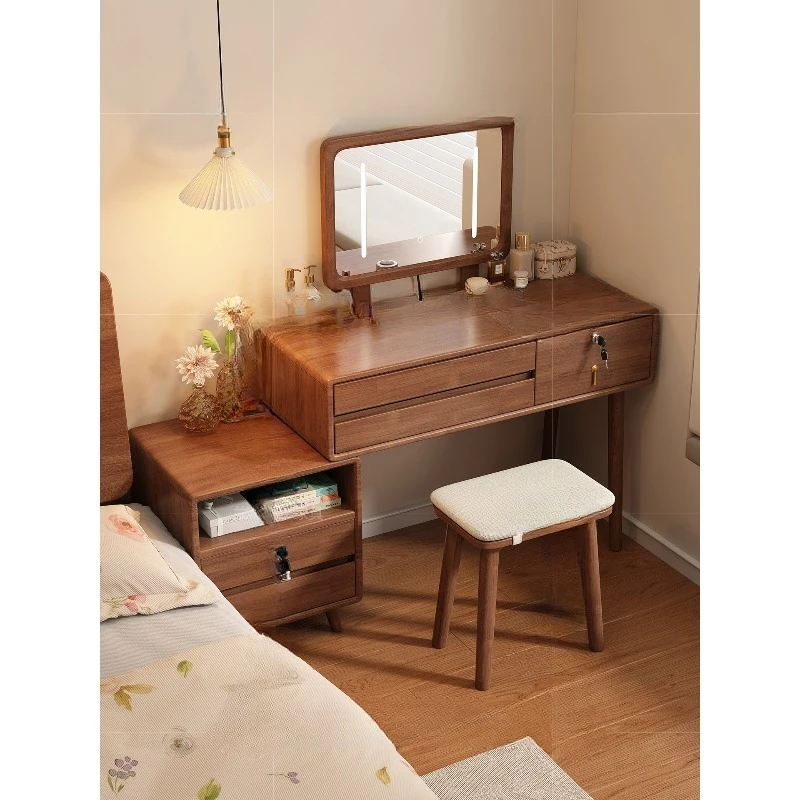 

Solid wood bedside table, dresser, chest cabinet, integrated dressing table, bedroom, modern and simple