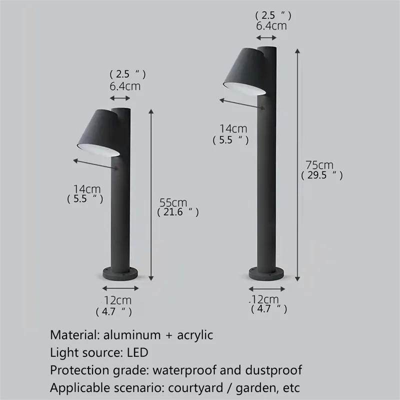 TEMOU Nordic Modern Outdoor Lawn Lamp Light LED Waterproof Home for Villa Path Garden