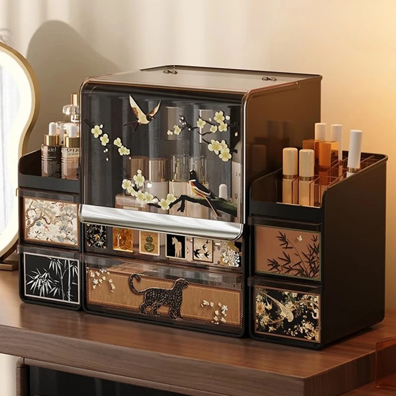 Plastic Makeup Organizers Drawer Type Boxes Bedroom Makeup Organizers Large Cosmetic Storage Box Perfume Cosmetic Storage Women