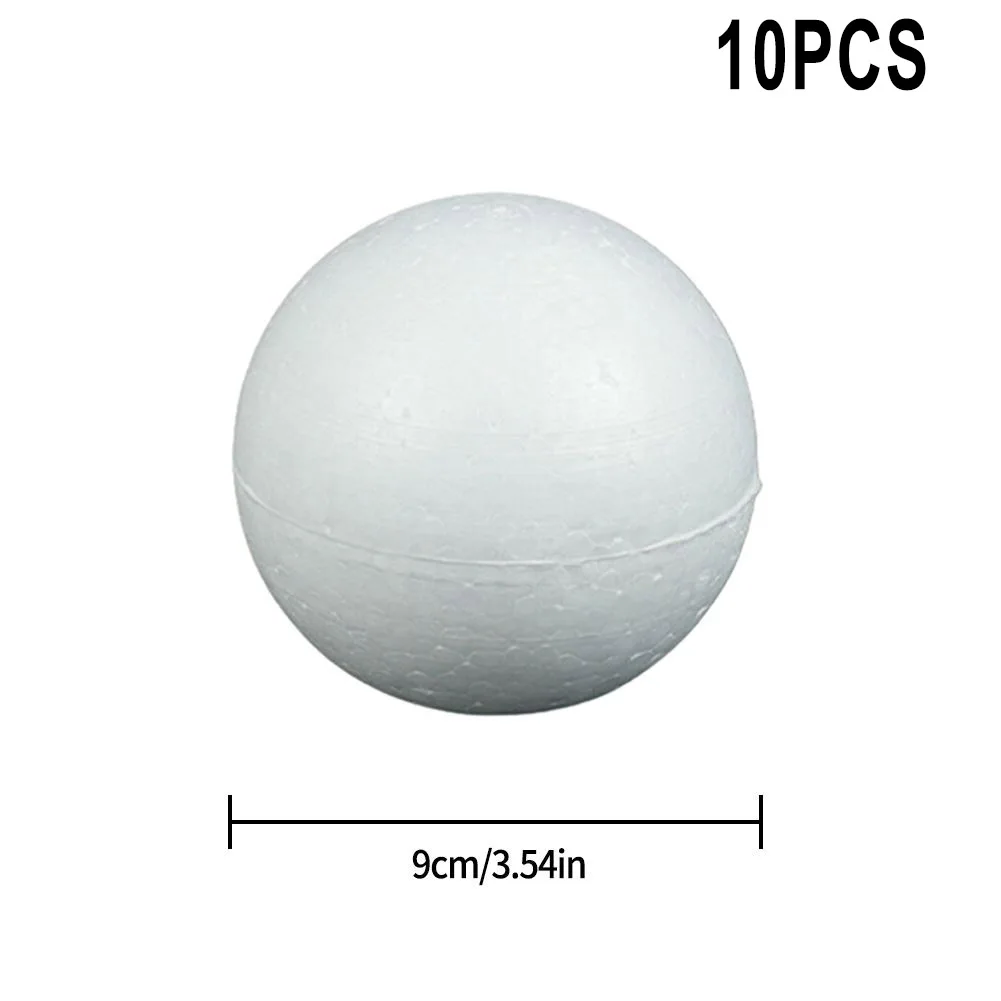 10pcs White Polystyrene Foam Balls, Perfect for Model Making and DIY Crafts, Ideal for House Decoration and Special Occasions