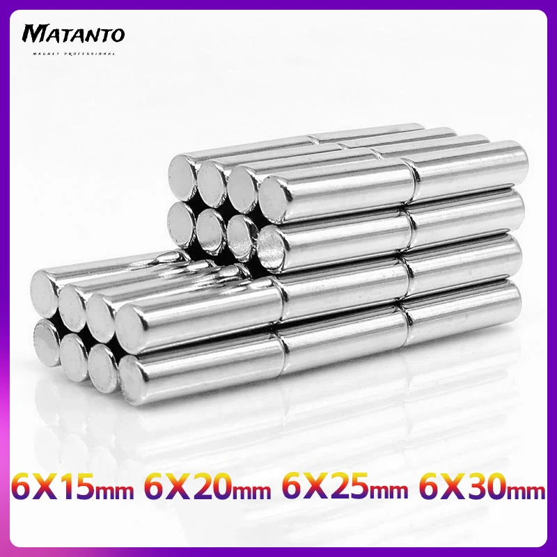 2/5/10/20/50/100PCS 6x15 6x20 6x25 6x30mm Disc Rare Earth Neodymium Magnets N35 Small Round Magnet Strong 6*15 6*20 6*25 6*30