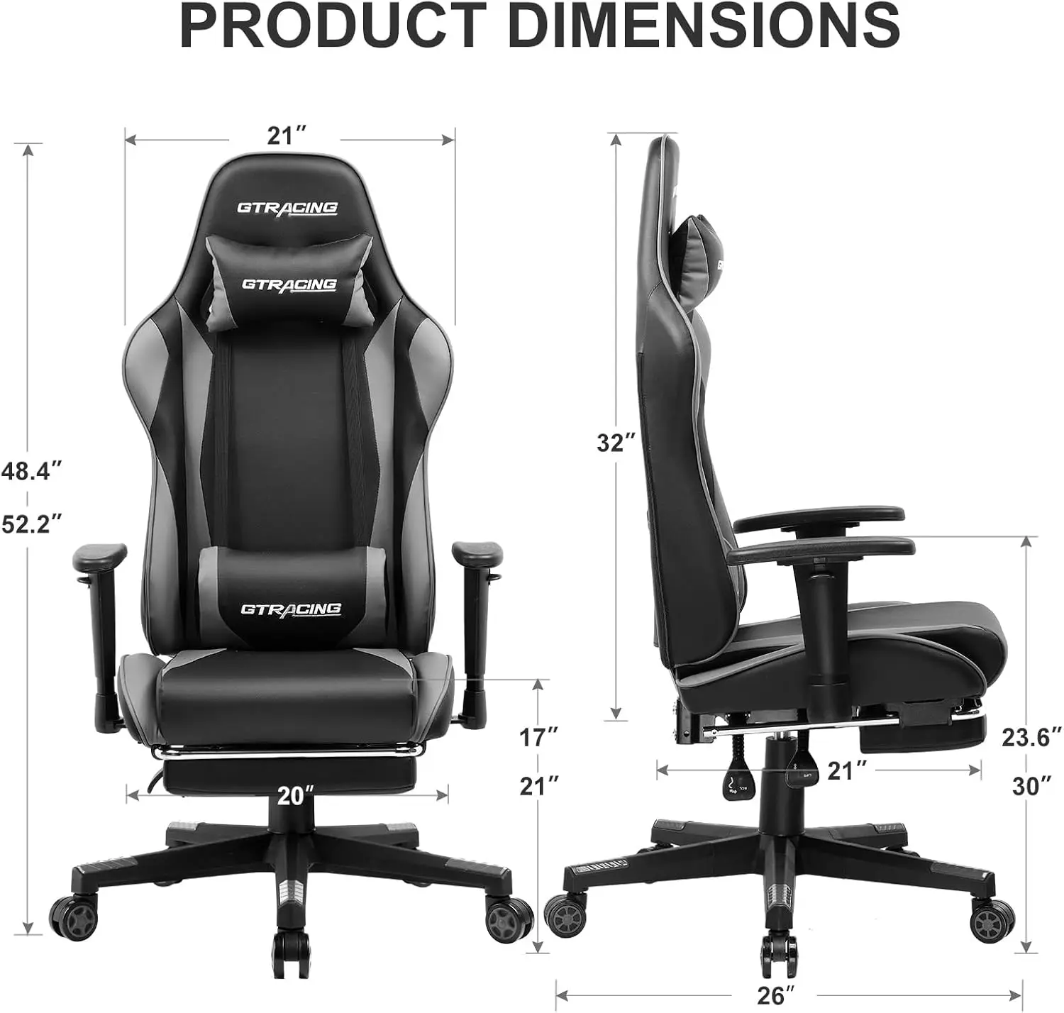 Cadeira de jogos com apoio para os pés, cadeira ergonômica de mesa para jogos de computador, cadeira reclinável para jogadores, ajuste de altura do assento, balancim giratório