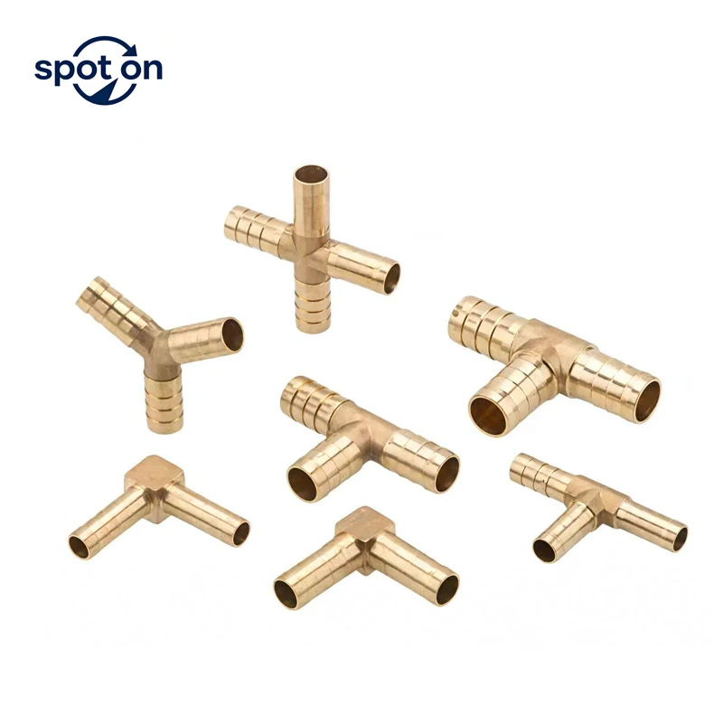 3PCS/5PCSBrass Barb Pipe Fitting Straight Elbow T Y L Shape 2 3 4 Way Connector for 4mm 6mm 8mm~ 19mm Copper Water Tube