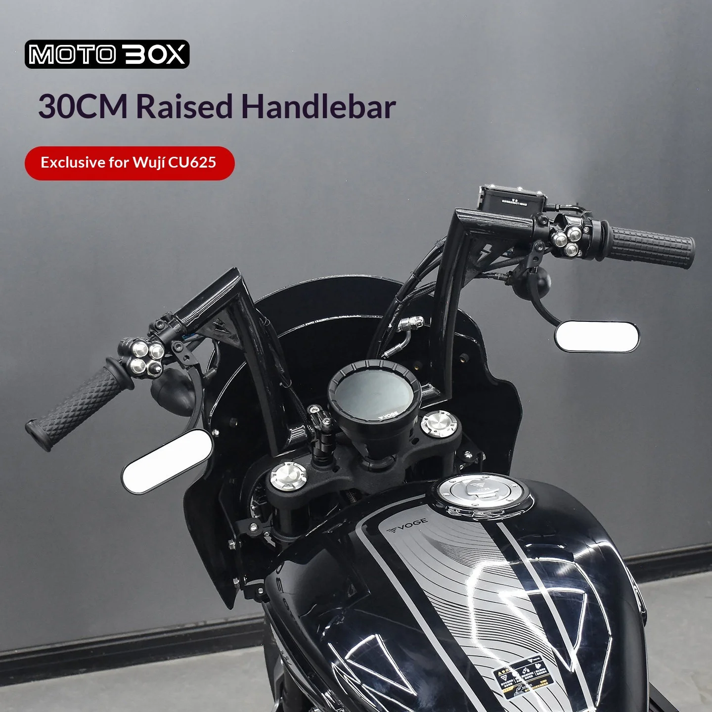 【Premium】For VOGE CU625 modified with high handlebars, comfortable horn-shaped handlebars, retro-style tapered handlebars, and r