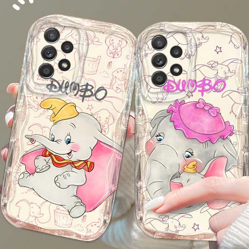 

Cute Disney Dumbo For Samsung A73 A72 A71 A56 A55 A54 A53 A52 A51 A32 A36 A26 A25 A13 A14 5G Wave Oil Phone Case