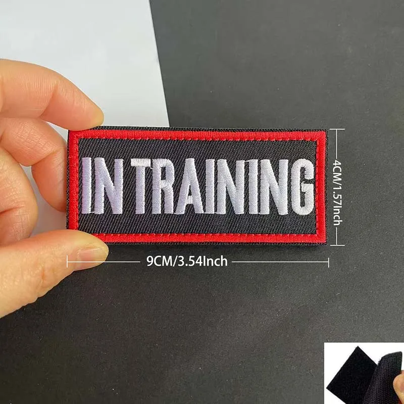 Service Therapy Dog In Training Emotional Support Fabric Stickers Embroidered Hook Loop Patch,Tactical Morale Badges for Vest