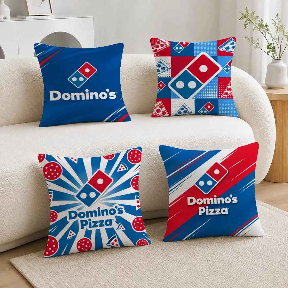 Popular Fast Food Brand Domino's Cushion Cover Soft Fluffy Short Plush  Pillow Case  Sofa Bed Home Decor