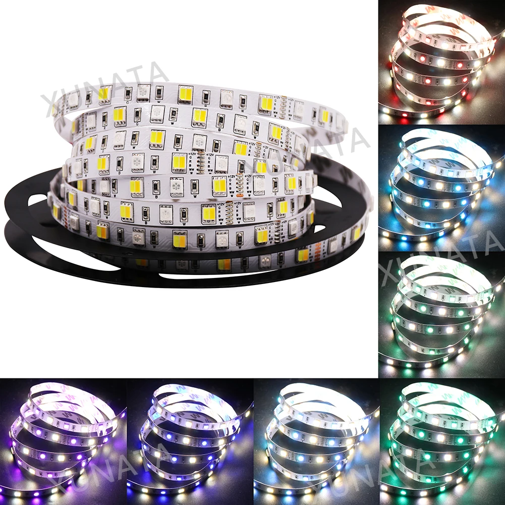 DC12V 24V RGB + CCT Taśma LED SMD 5050 RGBW RGBWW RGB WWA Elastyczna taśma ledowa Taśma linowa Światła dekoracyjne 5M