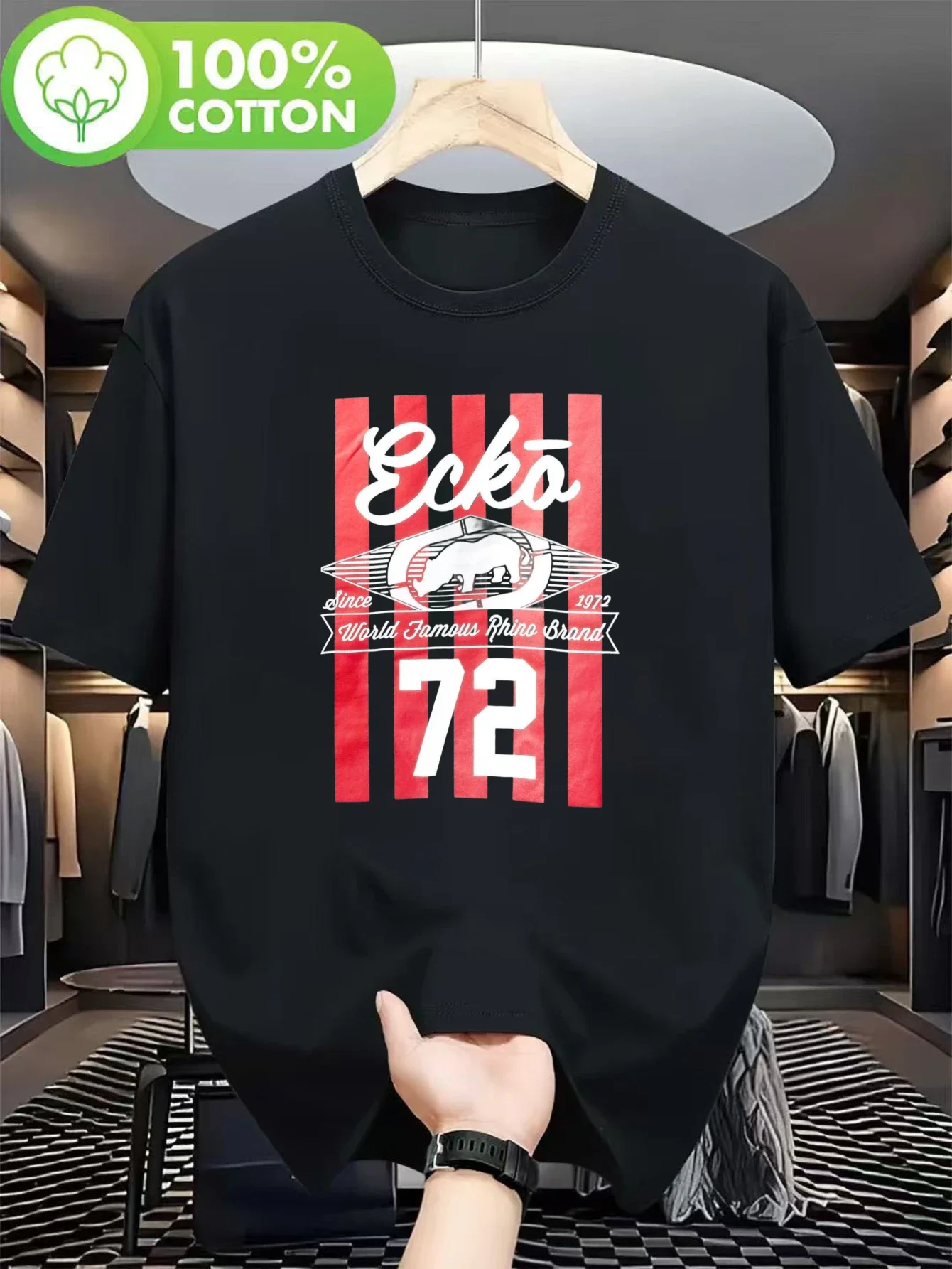 Ecko Unlimited Men's & Women's Large Size & High-profile T-shirt-Ecko Logo & 1972 Retro Design