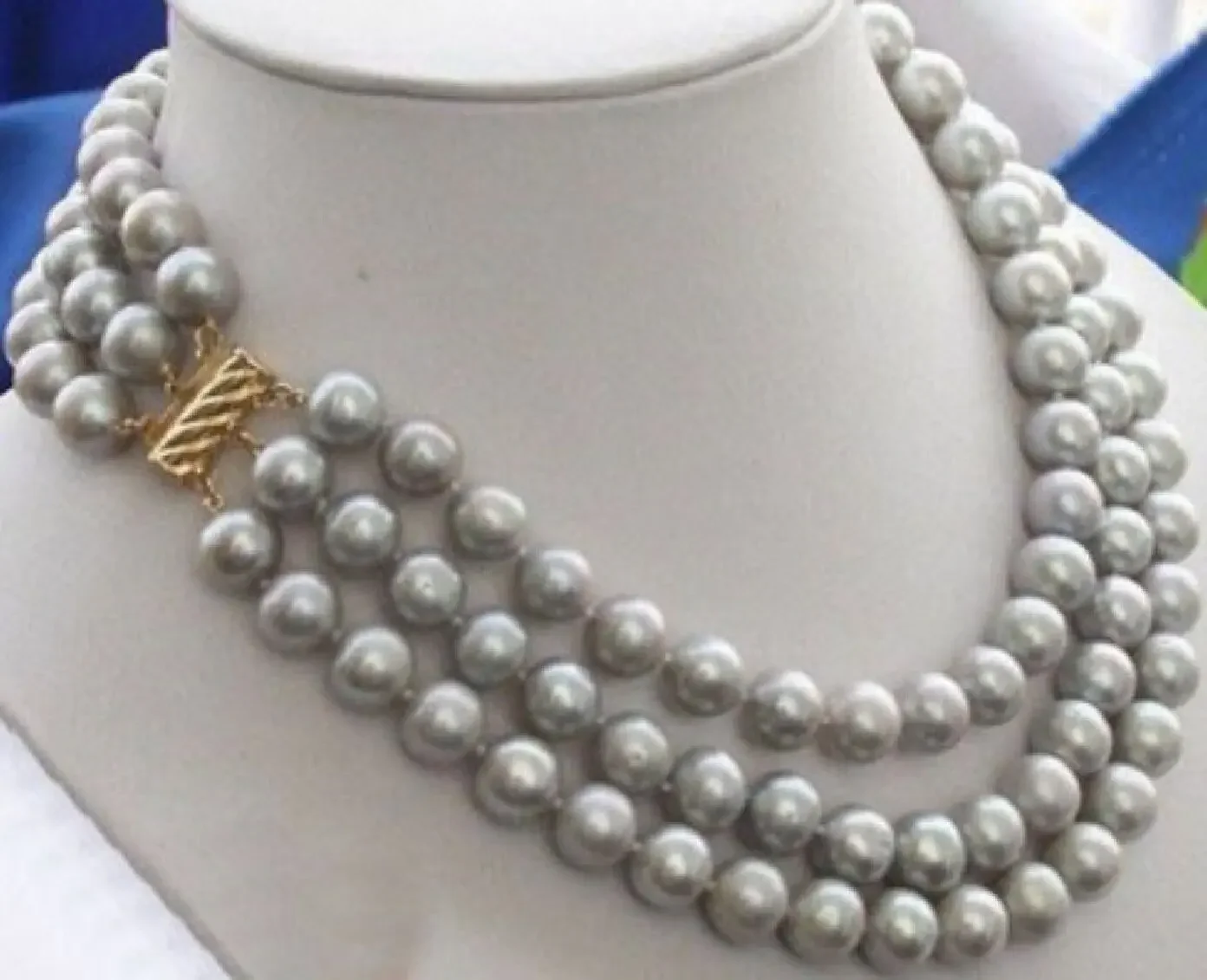 

Wholesale 100% Natural jewelry Beautiful natural gray genuine pearl lady's necklace 8-9mm long 17-18-19 inch