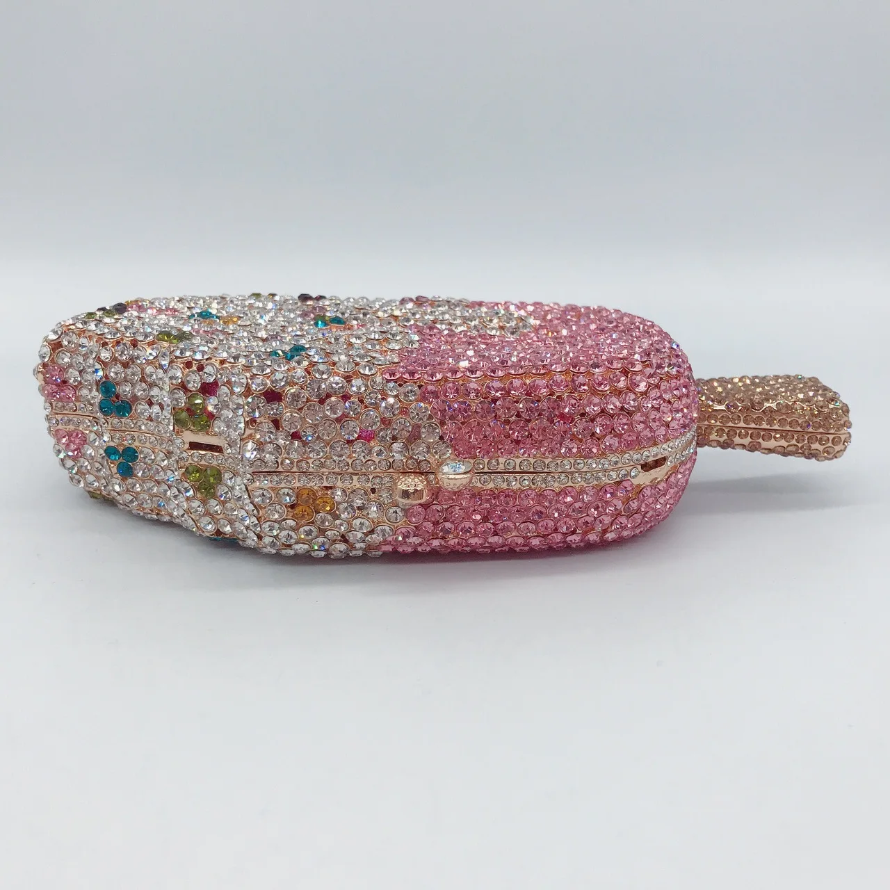 High Quality Ice Cream Shaped Diamond Evening Clutch Bag For Party Wedding Boutique Novelty Mini Kawaii Rhinestone Purses