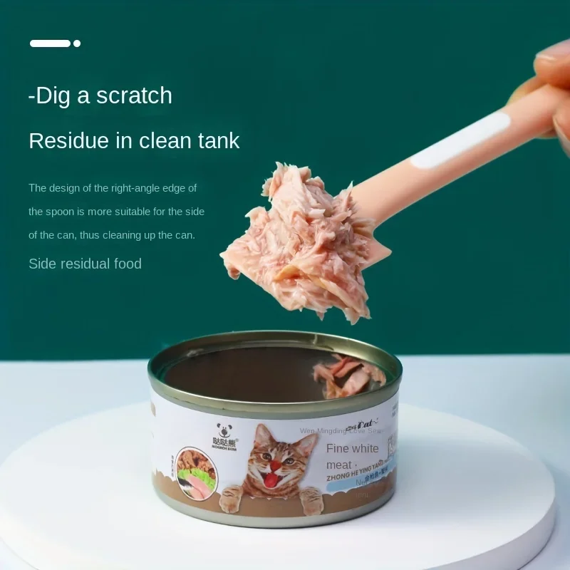 1Pcs Pet Canned Spoon Universal Sealing Feeding Stirring Long Handle Cat Pet Feeding Tableware Accessories Safety Material