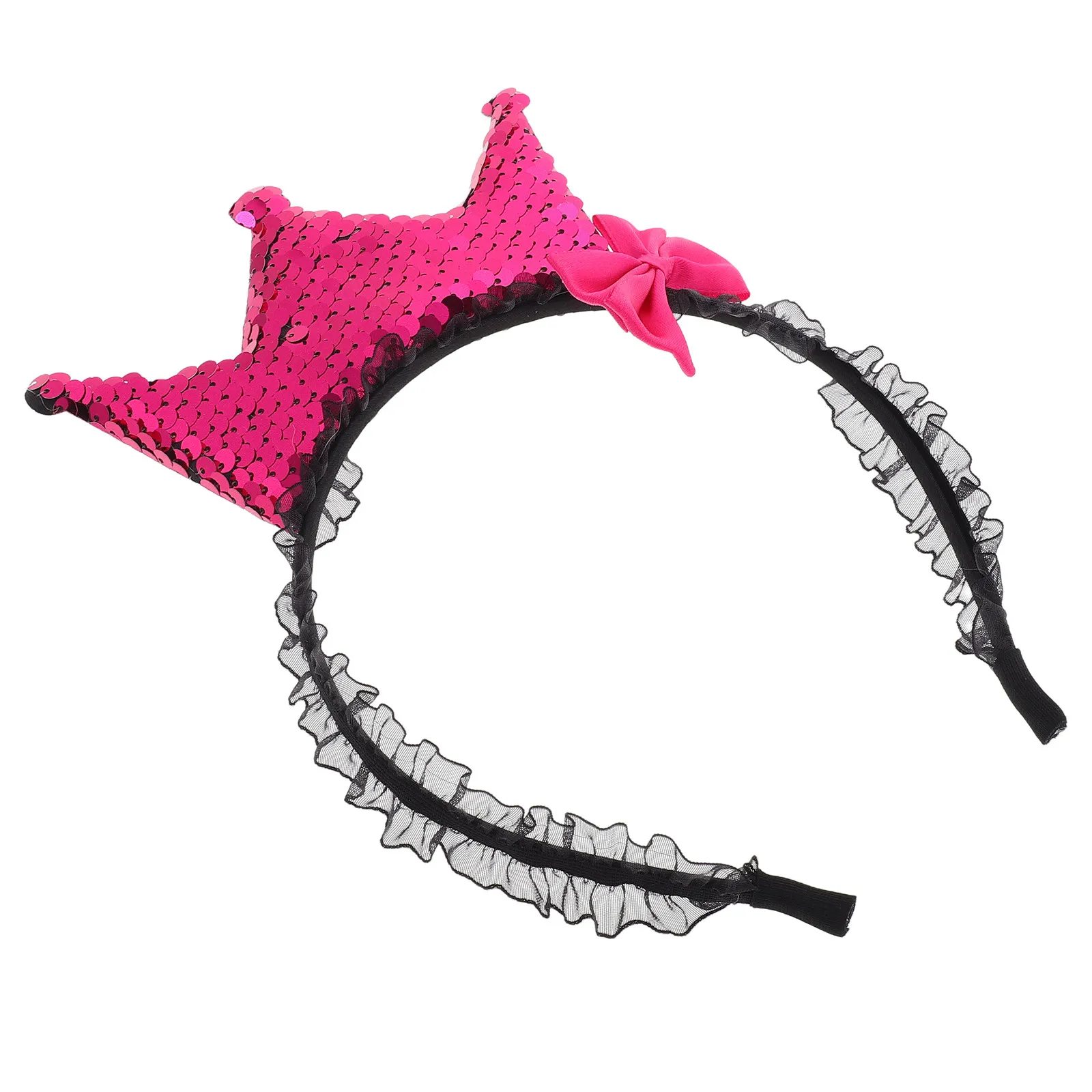 

Удобная тканевая повязка на голову в виде короны принцессы с нежным кружевным бантом, идеально подходит для свадьбы, дня рождения, балета, особых мероприятий