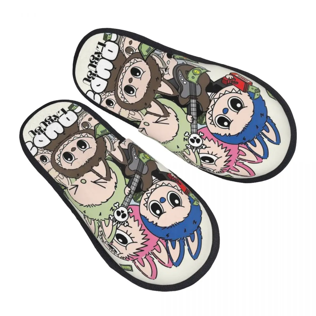 

Custom Labubues Cartoon Comfy Scuff With Memory Foam Slippers Women Spa House Shoes