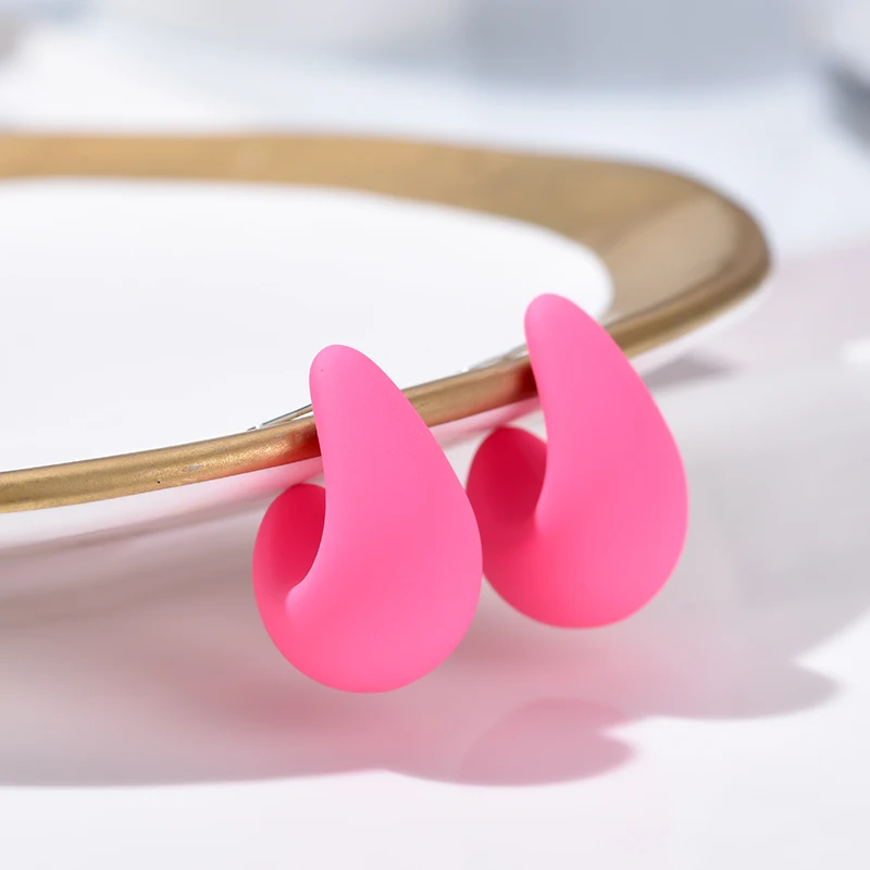 עגיל טיפה ורוד