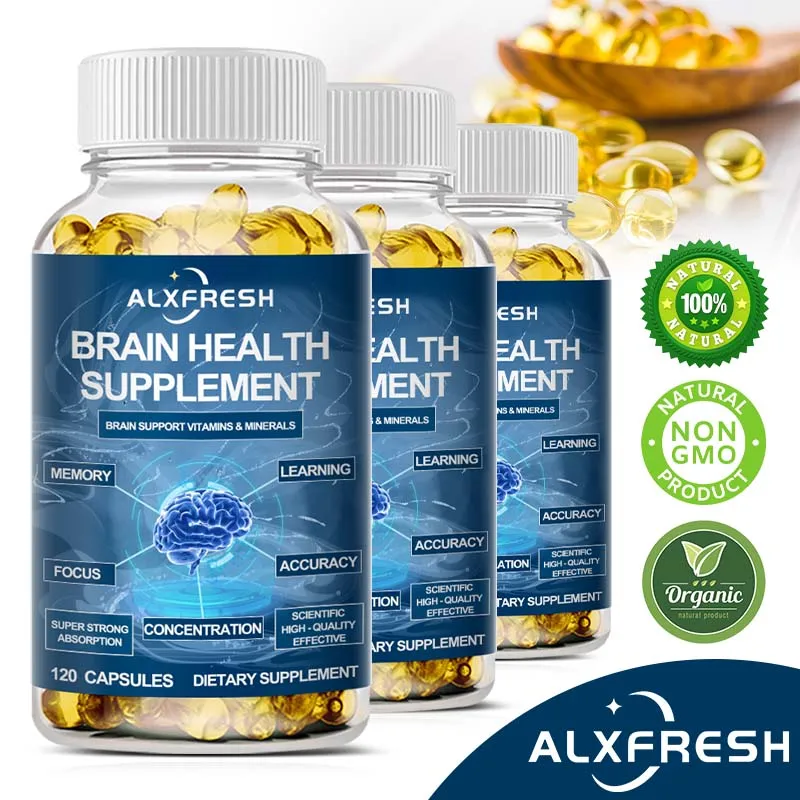 Nootropics Capsules for Memory Learning Ability Improve Concentration Mental Agility Brain Fight Aging Relieve Brain Fatigue