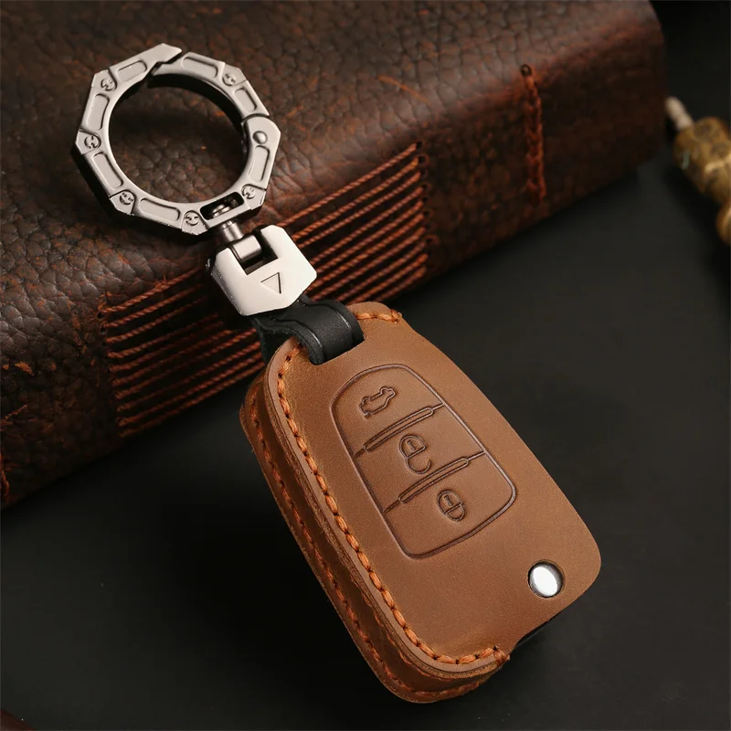 Leather for Haima M3 M6 S7 Auto Keychain Holder Bag for Car Keys Keyring Accessories Car-Styling Holder Shell Car Key Case Cover