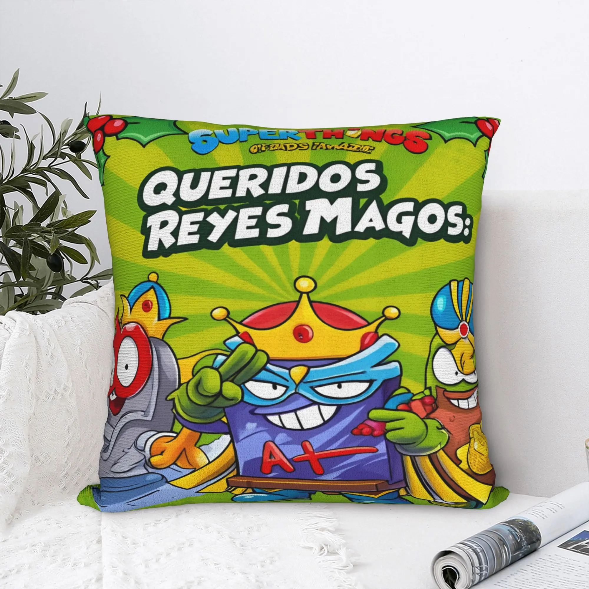 SuperThings Cartoon Square Pillow Cases  Kazoom Power Kindergarten Cushion Covers Awesome Decorative Pillowcase for Sofa 40*40cm