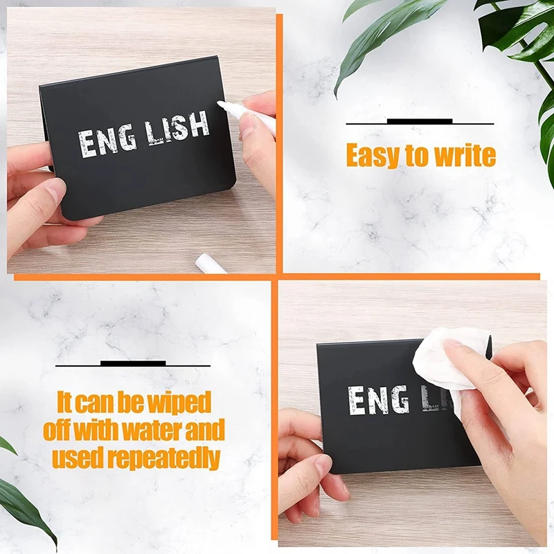 40 sztuk Mini tablic tablic tablic tablic w kształcie tablic tablic w formie bufetu tagi tablice do kasowania z PVC z białymi markery kredowe