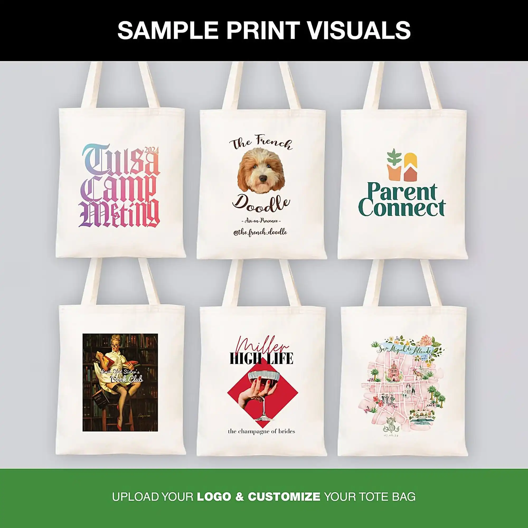 Personal Customized Tote Bag DIY Shopping Add Your Logo Print Original Design Fashion Travel Canvas Shoulder Bags Women Handbags