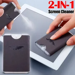 2 in 1 Screen Cleaner Spray for Mobile Phone PC Tablet Ipad Screen Dust Remover Microfiber Wiper Cloth Polish Cleaning Tools