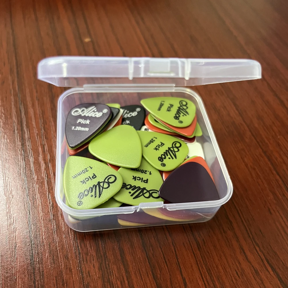 50 قطعة من أعواد الجيتار 0.58/0.71/0.81/0.96/1.2/1.5 مللي متر Plectrum ABS Premium للجيتار الكهربائي الصوتي باس القيثارة Plectrums