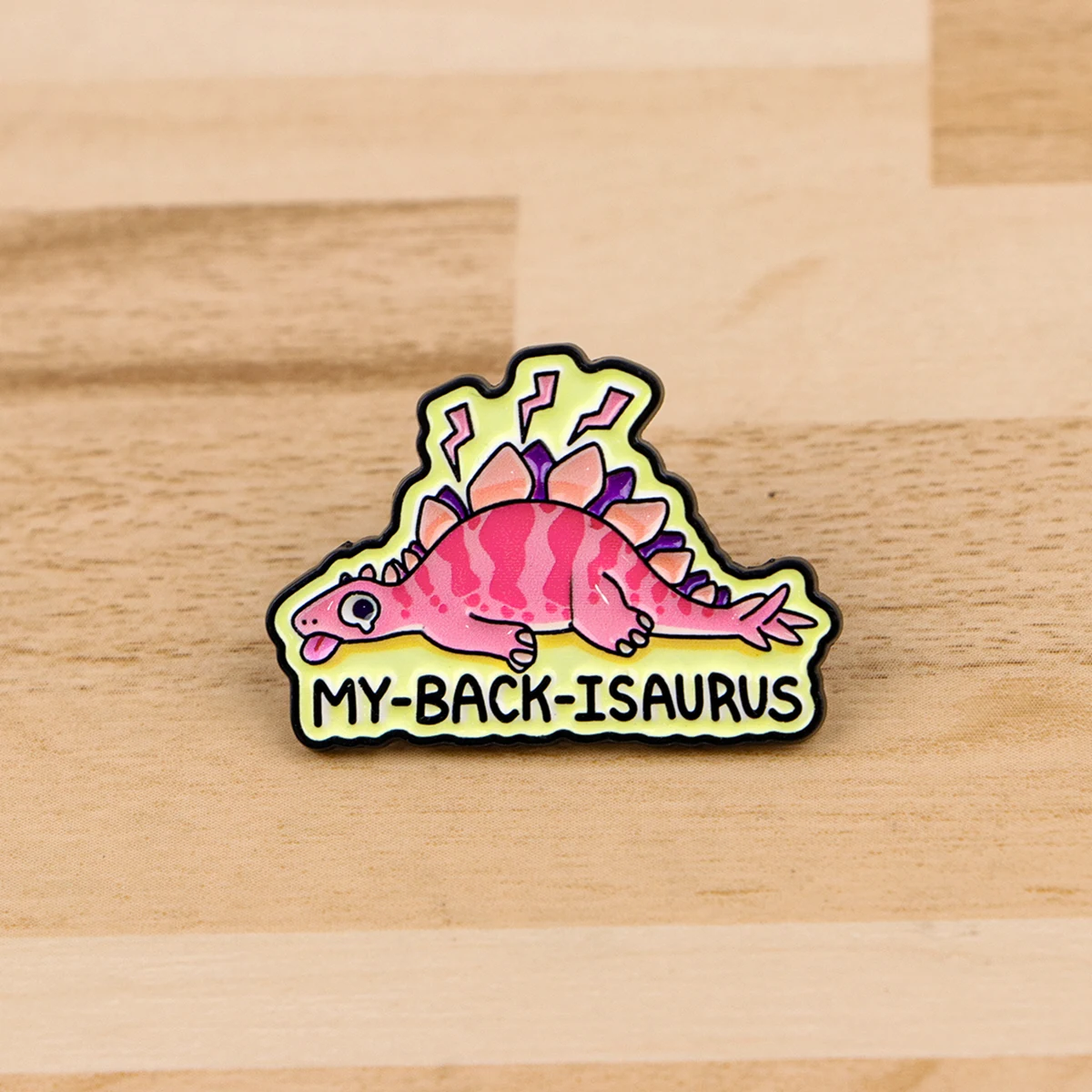 MY-BACK-ISAURUS Quotes Enamel Cute Pin Pink Dinosaur Brooch Pins Lapel Pin Badge on Backpack Clothing Accessories Jewelry Gifts