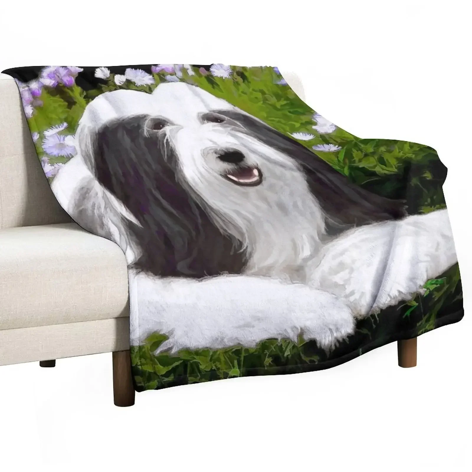 Bearded Collie Throw Blanket Soft Beds Winter beds valentine gift ideas warm winter Blankets