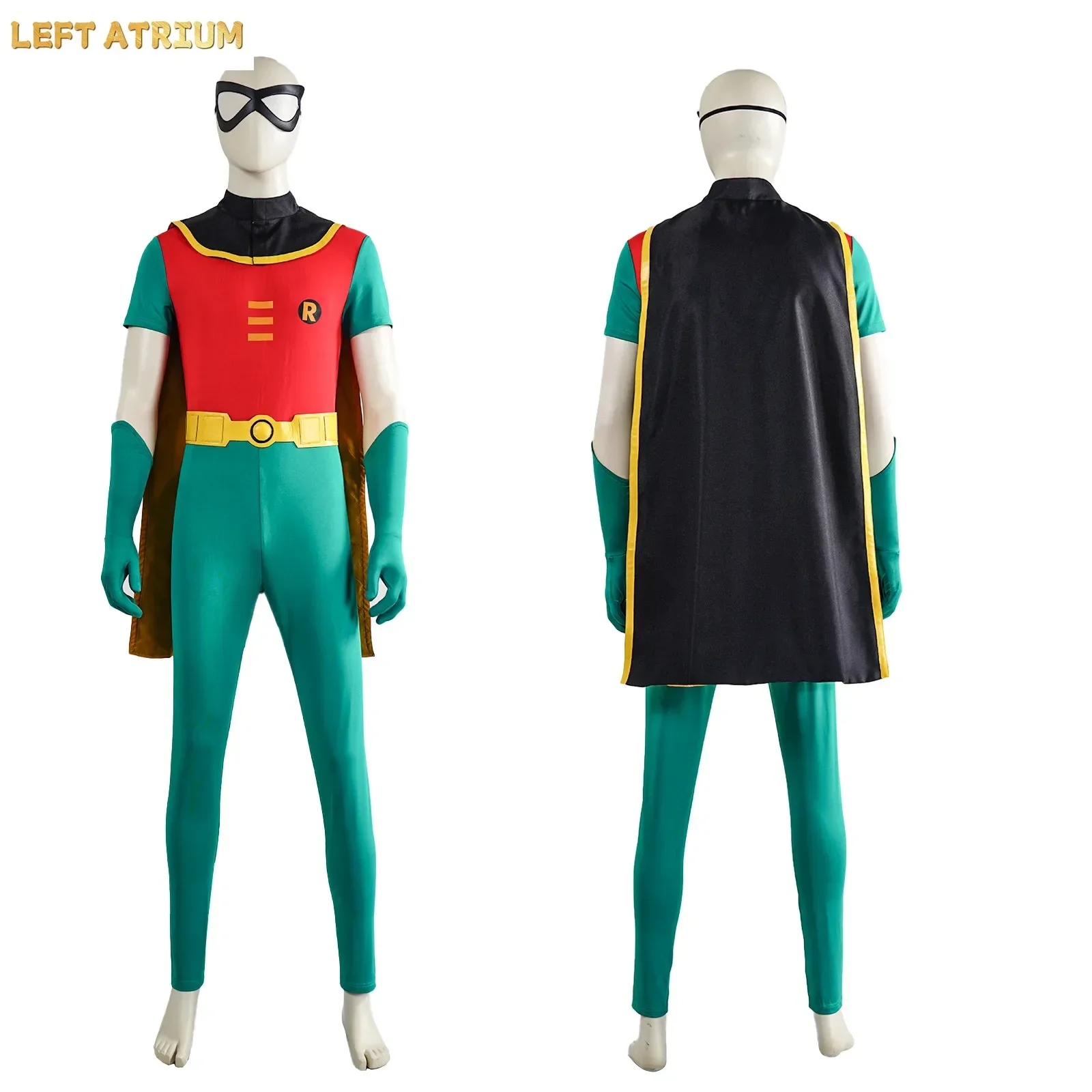 

Anime Teen Titans Robin Jumpsuit Cloak Gloves for Unisex Adult Halloween Party Cosplay Costume Performance Uniform