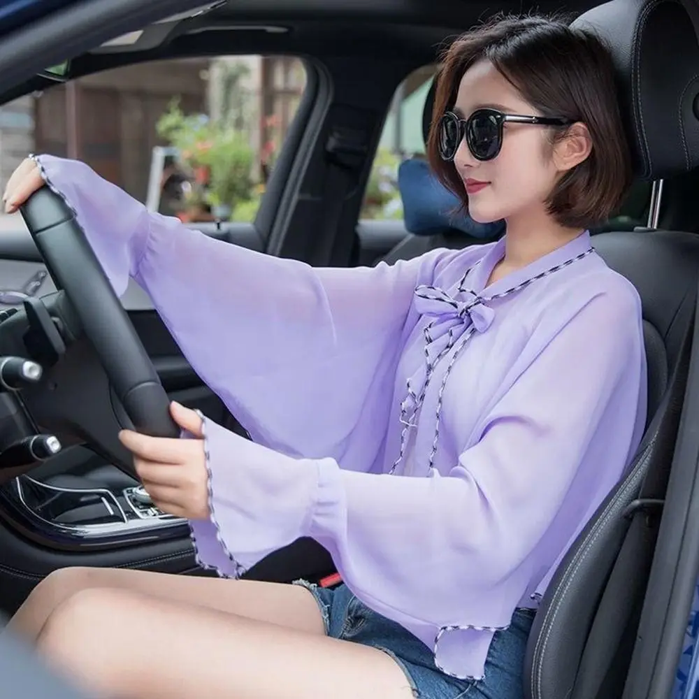 

Bikini Cover Cycling and Driving Sunscreen Poncho Summer Sun Protection Cape Chiffon Scarf Sunscreen Shawl Korean Style Shawl