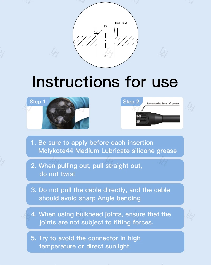 

MCIL2M Micro Circular 2 Pins Inline Underwater Deep-sea Watertight Marine Connector Electrical Male Female Connector