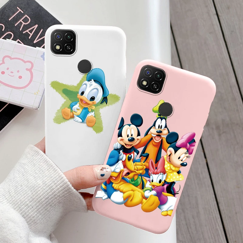 for Xiaomi Redmi 9C NFC Phone Case Mickey Minnie Mouse Daisy Donald Duck Stitch Cute Redmi9C 9 C Silicone Soft TPU Back Cover